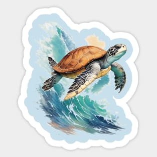 Ocean Majesty: Realistic Sea Turtle Sticker